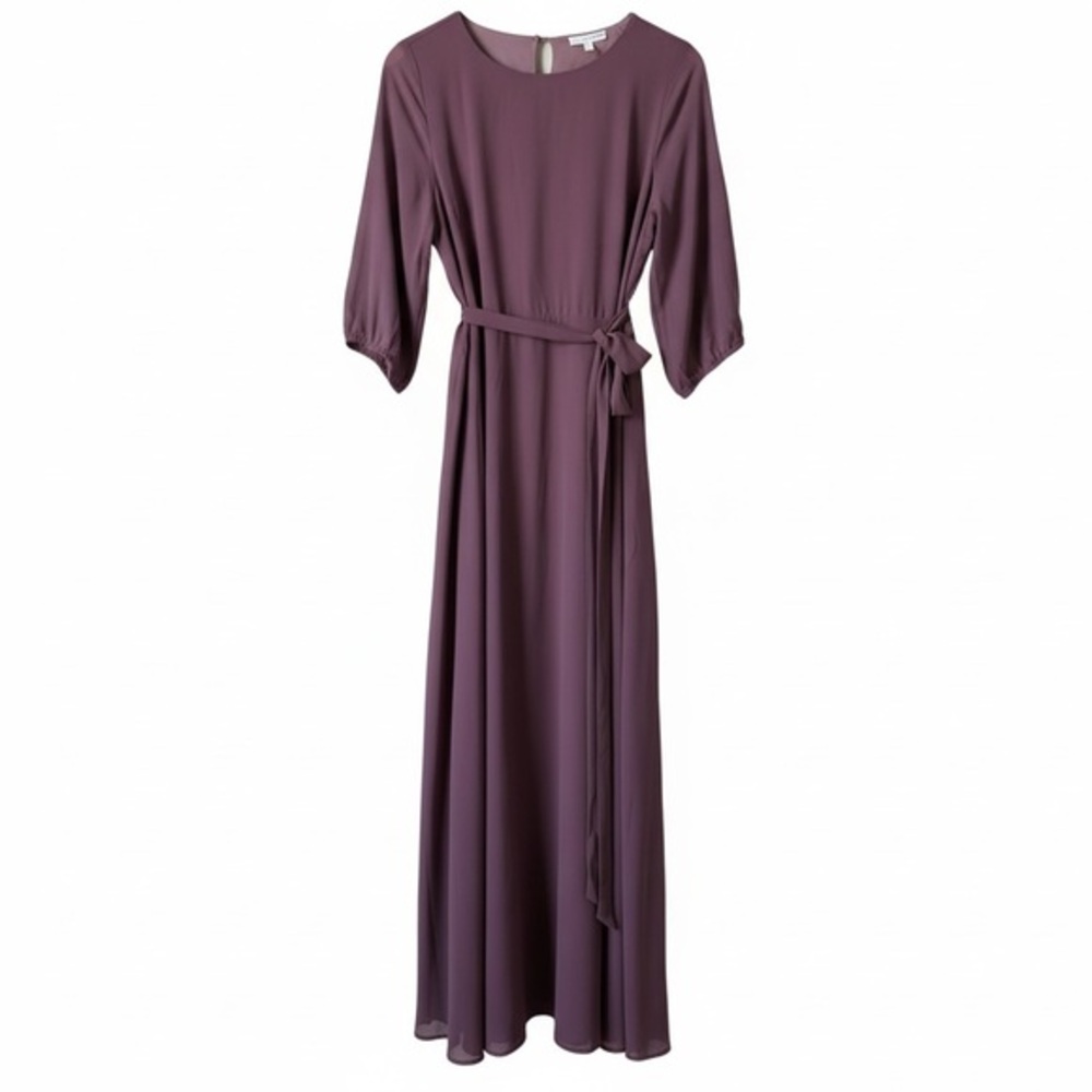 Baltic Born NWT Mauve Tie Waist Midi Dress Long Sleeve Wedding Guest L - Picture 1 of 9